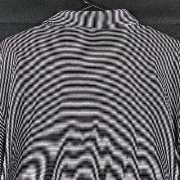 Peter Millar Mens Shirt Black White Stripe Short Sleeve Polo 100% Cotton Large - Picture 10 of 11